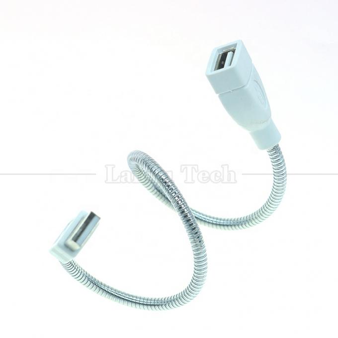 Flessibile tubo in metallo inossidabile maschio a femmina cavo di estensione dell'adattatore di ricarica USB per ventilatore a led 3