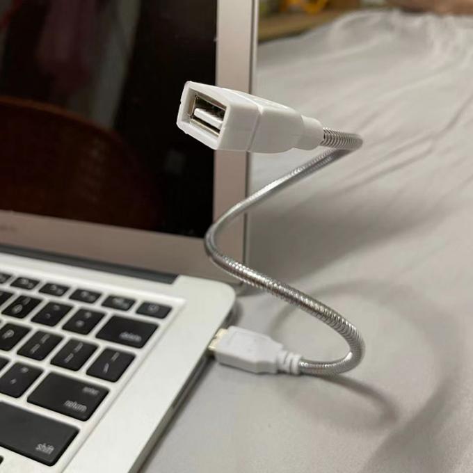 Flessibile tubo in metallo inossidabile maschio a femmina cavo di estensione dell'adattatore di ricarica USB per ventilatore a led 6