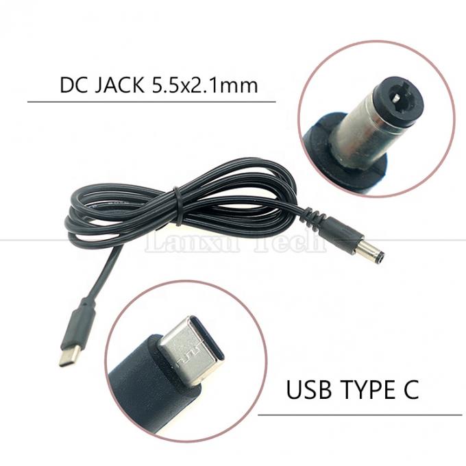 Carica 3A 9V 12V 15V 20V USB Tipo C a DC 5.5x2.1mm Jack Adapter Converter Cable per Wifi Router Modem Projector Camera 1