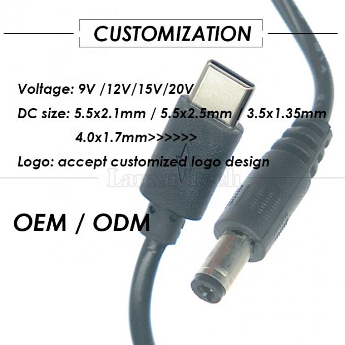Carica 3A 9V 12V 15V 20V USB Tipo C a DC 5.5x2.1mm Jack Adapter Converter Cable per Wifi Router Modem Projector Camera 5