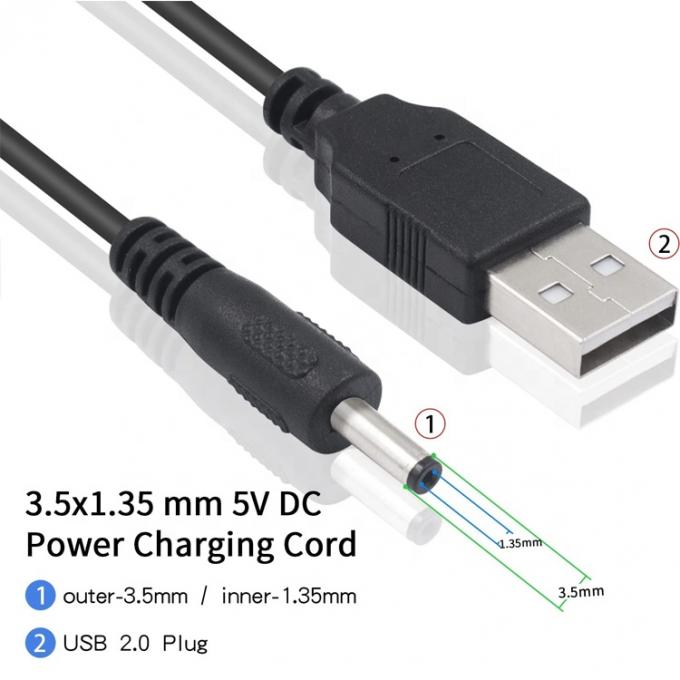1 metro USB maschio a corrente continua Jack a canna 3,5 mm 1,35 mm Cavo di carica del router per altoparlante 4