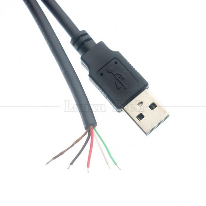 USB 2.0 personalizzato Tipo A Maschio a Stripped In scatola 2 3 4 fili Cable di ricarica dati a coda di porcellino 3