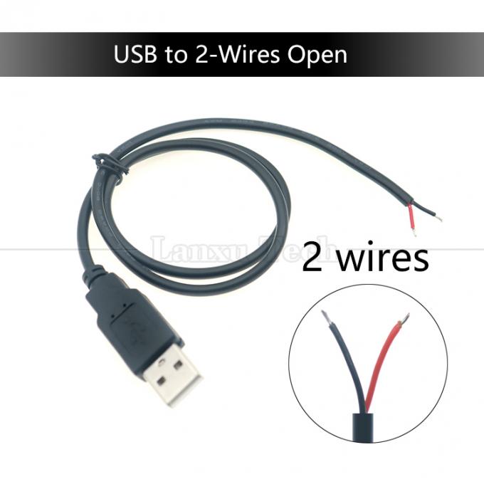 USB 2.0 personalizzato Tipo A Maschio a Stripped In scatola 2 3 4 fili Cable di ricarica dati a coda di porcellino 9