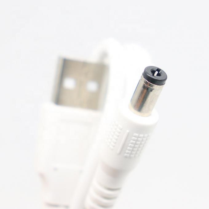 Bianco 1M 5V USB 2.0 A Maschio a Jack a canna a corrente continua 5.5X2.1mm Cavo di caricabatterie 4