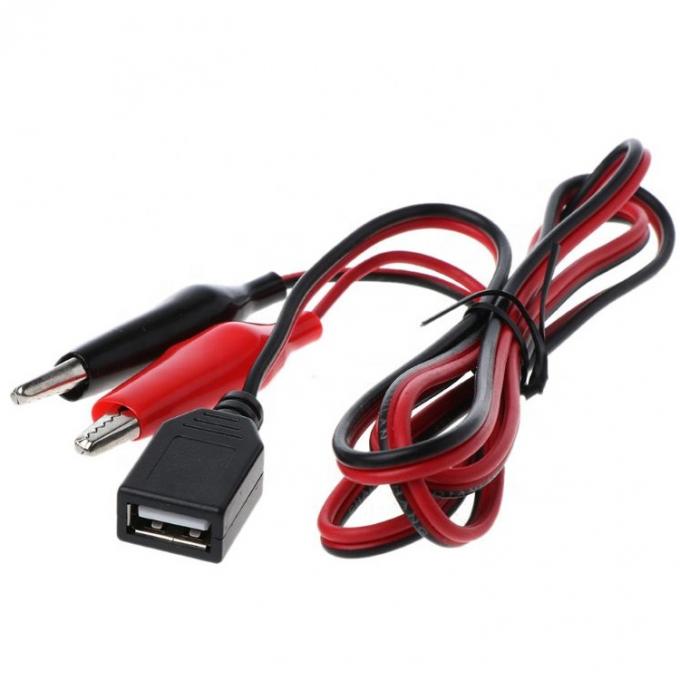 Clampe di coccodrillo Clip di alligatore a USB Un cavo di adattatore di filo di prova femminile 3