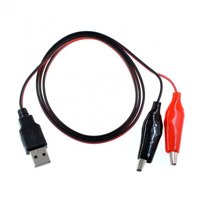 Clampe Crocodile Clip Alligator a USB Un filo di prova maschio Cable adattatore per il circuito di prova 0