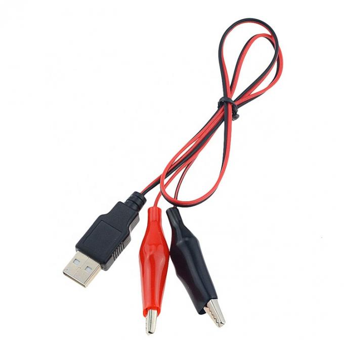 Clampe Crocodile Clip Alligator a USB Un filo di prova maschio Cable adattatore per il circuito di prova 5