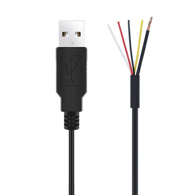 CUSTOM Shield USB 2.0 Un maschio a sfilato in scatola 4 fili fine aperto coda di porcellino cavo di fine nudo 6
