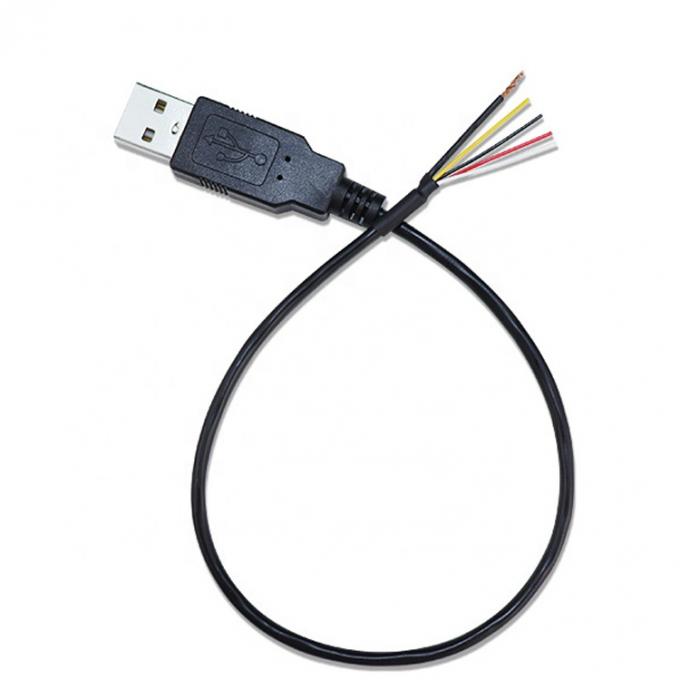 CUSTOM Shield USB 2.0 Un maschio a sfilato in scatola 4 fili fine aperto coda di porcellino cavo di fine nudo 3