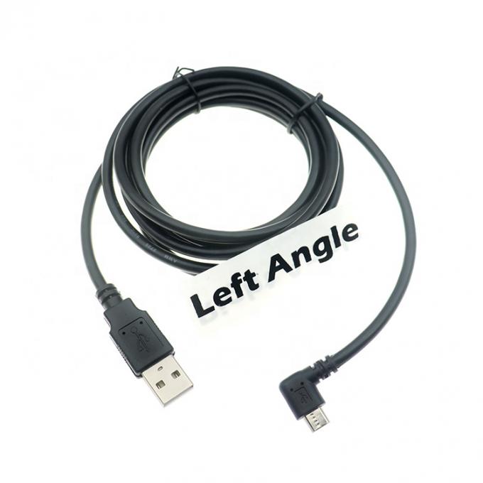 Customized 1m 2m 3m 5m 90° angolo sinistro Micro B 5p a USB A Male Cable 0