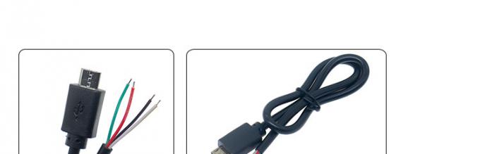 OEM Custom Micro B V8 5 Pin USB Maschio per aprire Pigtail Nudo Cavi 0