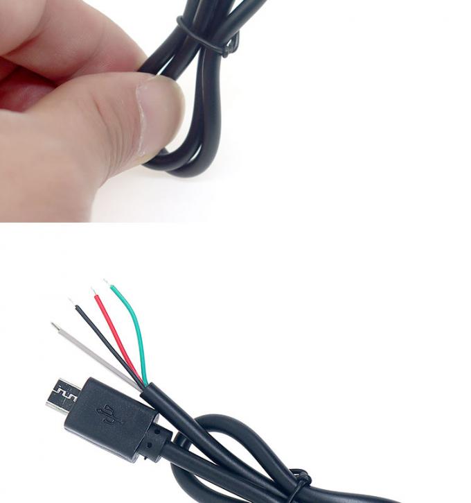 OEM Custom Micro B V8 5 Pin USB Maschio per aprire Pigtail Nudo Cavi 2