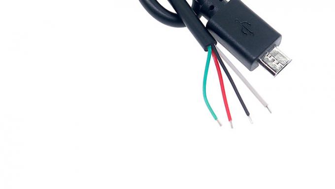 OEM Custom Micro B V8 5 Pin USB Maschio per aprire Pigtail Nudo Cavi 4