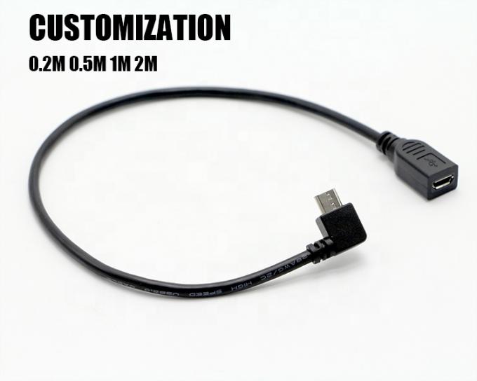 90 gradi sinistra destra verso l'alto verso il basso angolo maschio a femmina Micro B USB 2.0 cavo di estensione 1