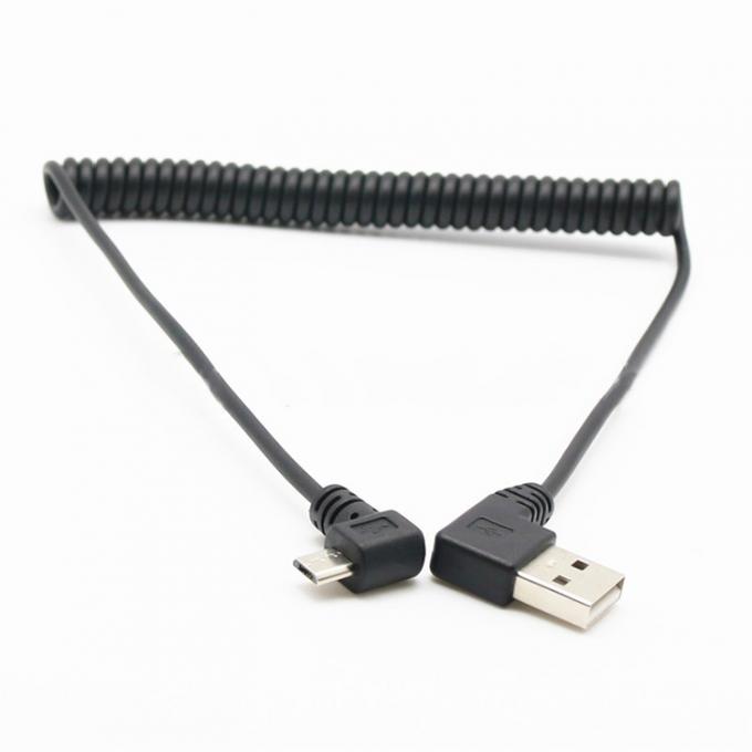 CUSTOM 1M 90 gradi angolo retto USB A maschio a Micro b maschio cavo USB a molla 1
