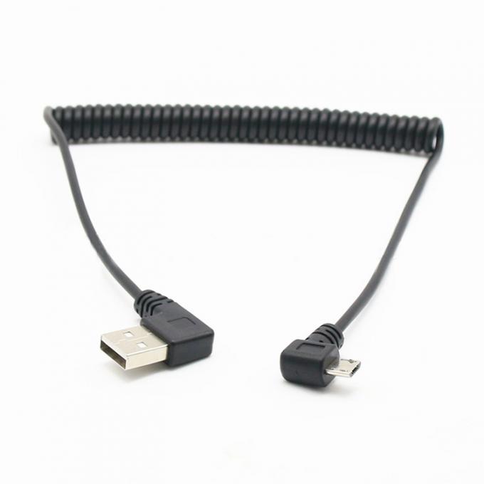 CUSTOM 1M 90 gradi angolo retto USB A maschio a Micro b maschio cavo USB a molla 4