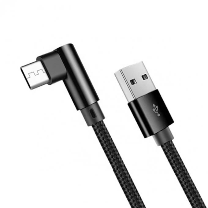 Carica veloce 2.4A Nylon intrecciato L forma angolo sinistro Micro b a USB Un cavo di carica dati maschio per telefono 3