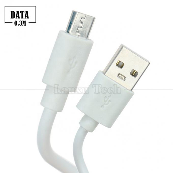Corto cavo caricabatterie Micro USB da 30 cm bianco nero Data V8 per telefono Android 3