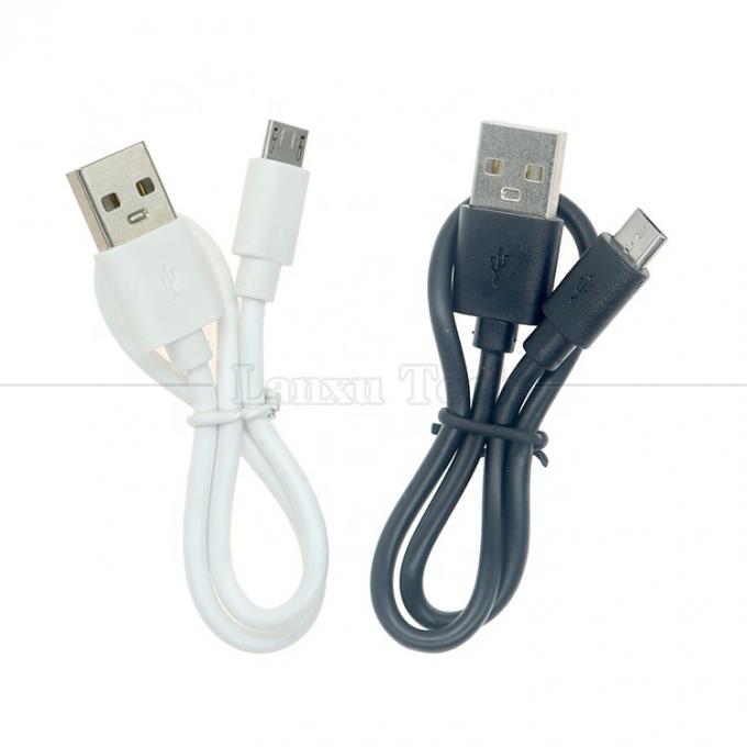 Corto cavo caricabatterie Micro USB da 30 cm bianco nero Data V8 per telefono Android 1