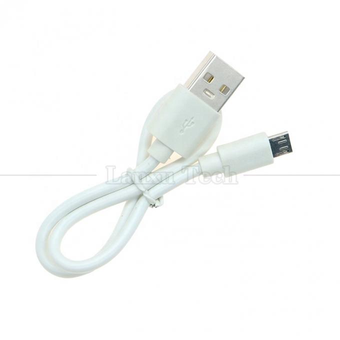 Corto cavo caricabatterie Micro USB da 30 cm bianco nero Data V8 per telefono Android 4