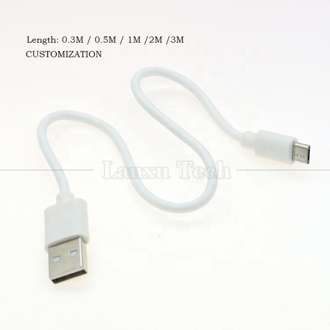 Corto cavo caricabatterie Micro USB da 30 cm bianco nero Data V8 per telefono Android 6