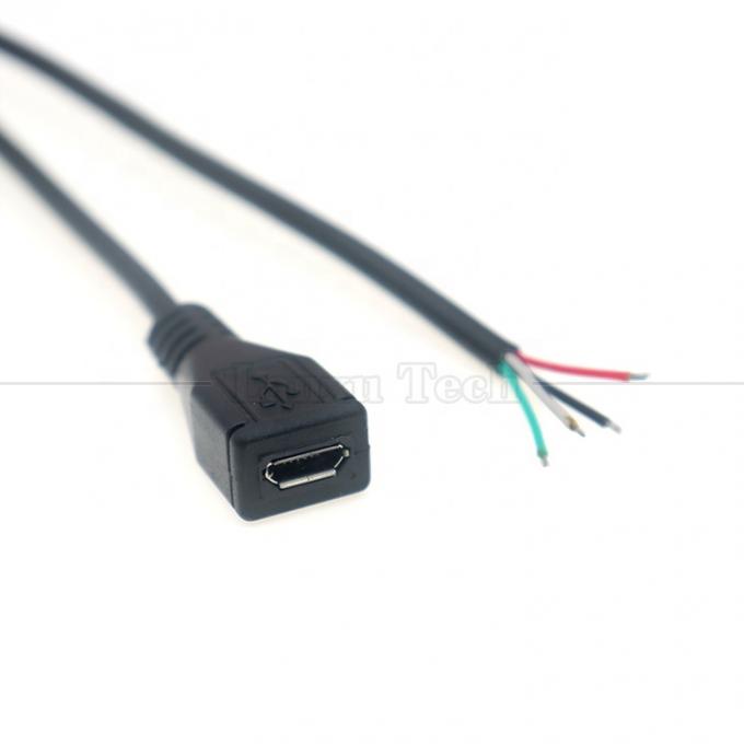 OEM Data Charging Micro b 5 PIN USB Maschio femmina da aprire 2 4 Core fili nudi Cavo pigtail 2