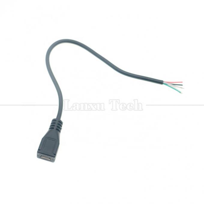 OEM Data Charging Micro b 5 PIN USB Maschio femmina da aprire 2 4 Core fili nudi Cavo pigtail 4