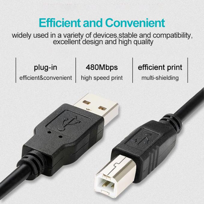 Carica dati ad alta velocità 1M Tipo A Maschio a B Maschio Cavo USB 2.0 per scanner per stampanti 4