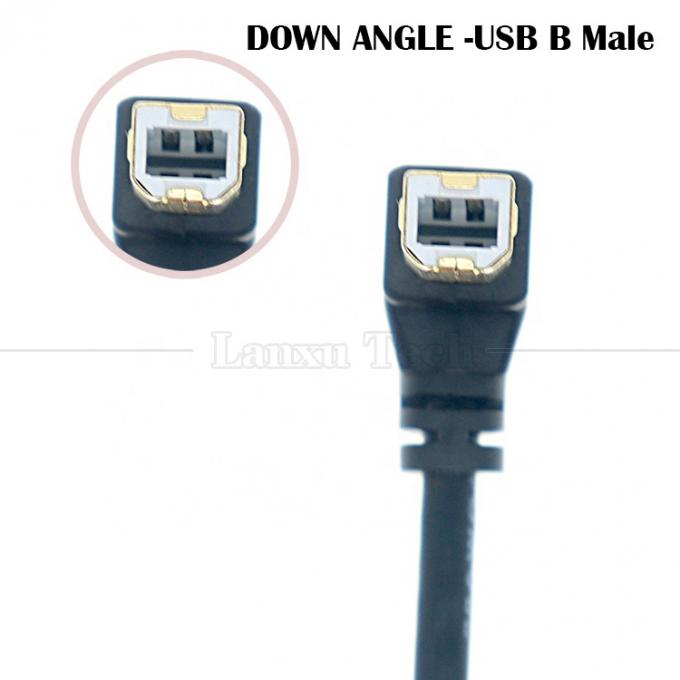 Destra sinistra verso l'alto verso il basso angolo 90 gradi angolo USB A a USB B cavo per scanner stampante 1