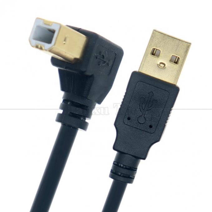 Destra sinistra verso l'alto verso il basso angolo 90 gradi angolo USB A a USB B cavo per scanner stampante 2