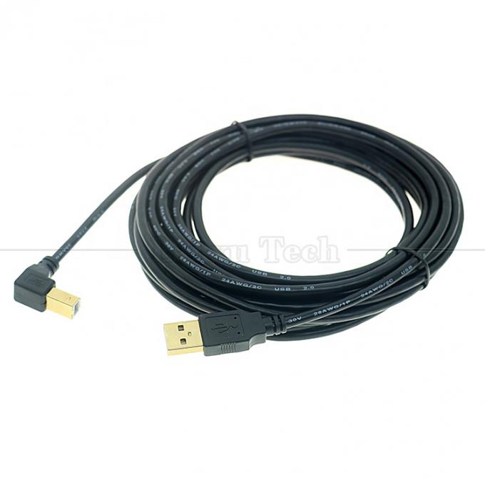 Destra sinistra verso l'alto verso il basso angolo 90 gradi angolo USB A a USB B cavo per scanner stampante 5