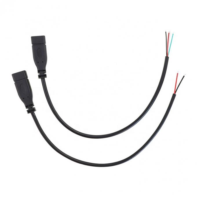 OEM 2 4 Core USB Tipo C Maschio Femminile a Stripped Open Wire End Pigtail Cable 3