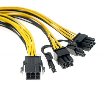 comprare GPU 6 PIN a Dual 8 PIN 18AWG PCI Express Adapter di alimentazione della scheda madre Cable di estensione PCIe online manufacture