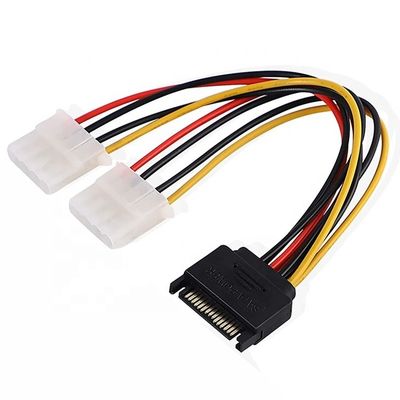 comprare Sata 15 Pin Maschio a Dual Molex 4 Pin Lp4 IDE Femminile Hard Drive Power Y Adapter Converter Cable per HDD SSD online manufacture