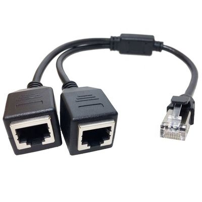 comprare 1 maschio a 2 femmine modalità Socket Port RJ45 interfaccia Cat5 Lan Network Ethernet Splitter Y Adapter Cable online manufacture