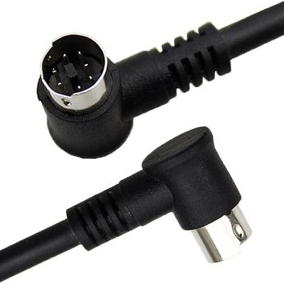 comprare Custom 1M 2M 3M Shield 90° angolo destro S Video Maschio a Maschio 7 Pin Mini Din Cable di estensione online manufacture