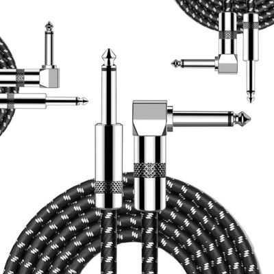 comprare OEM 1M 1/4 Inch 6.35mm TS Accessori per strumenti ad angolo destro Bass Amplificatore Pedal Guitar Jack Patch Cable online manufacture