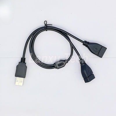 comprare USB 2.0 Un maschio a 2 doppio USB Jack femminile Y Splitter Hub cavo di estensione del cavo di alimentazione online manufacture
