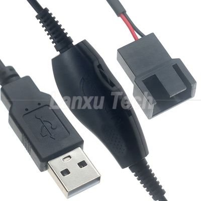 comprare Adjustabile USB 5V Step up Boost a DC 12V 3 Pin 4 Pin Connector Fan Speed Controller Power Adapter Cable per PC di raffreddamento del ventilatore online manufacture