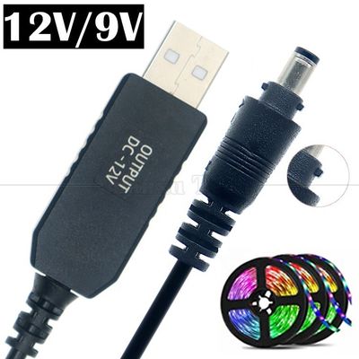 comprare Alta qualità da 5V USB a 12V uscita DC 5.5x2.1mm blocco connettore Booster impostare il cavo USB di alimentazione per LED Strip String Lampade lampadina online manufacture