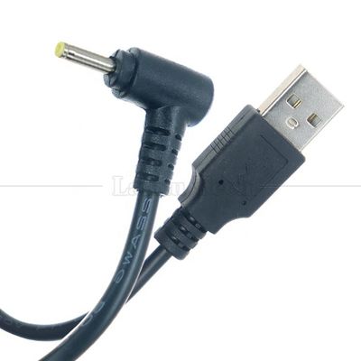 comprare 90° angolo destro Nero Bianco 24AWG 2A Corrente di ricarica 1m USB a 2.5x0.7mm Cavo di carica DC online manufacture