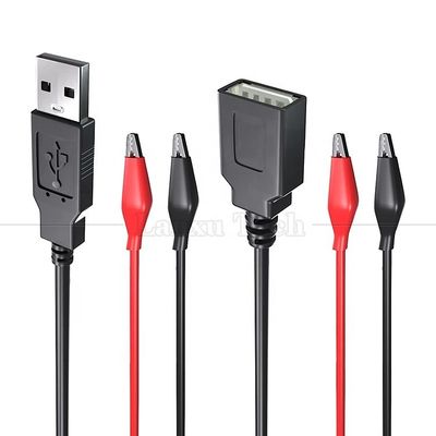 comprare Connettore USB maschio femmina a doppio rame Clamps coccodrillo Clamps alligatore test porta cavo adattatore per circuito elettrico online manufacture