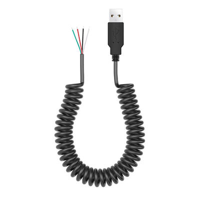 Cavo a molla avvolto USB per aprire 4 cavi nudi in scatola Cable finale