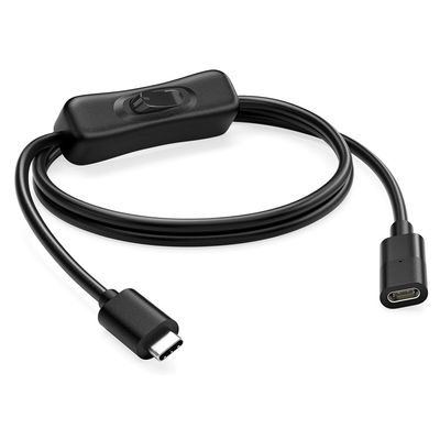 Maschio a femmina USB Tipo C a C Accendi e spenga Cable di estensione di ricarica dati per telefono a lampada a LED Raspberry Pi