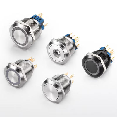 12mm 16mm 19mm 22mm 25mm 28mm 30mm 40mm Spingere pulsante di interruttore di blocco momentaneo illuminato pulsante impermeabile
