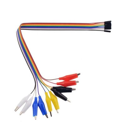 10 pin Alligator Clip to Female Dupont Breadboard Test Lead Jumper Wires per Raspbrry Pi