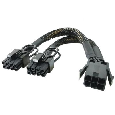 GPU 6 PIN femmina a doppia 8 PIN maschio 18AWG PCI Express Motherboard Power Supply Adapter PCIe Riser 3.0 Cable di estensione