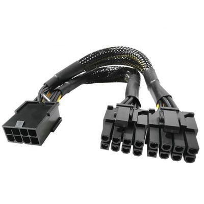 Sleeve tessuto PCIe 8 pin femmina a doppio 8 pin maschio PCI Express Grafica scheda video GPU cavo adattatore di alimentazione