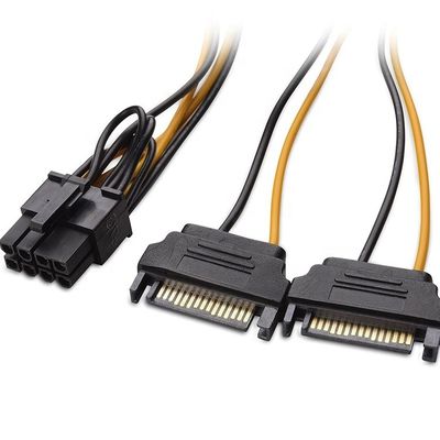 Splitter 8 pin PCIe Express maschio a doppio 15 pin Sata Power Adapter ATX Cable