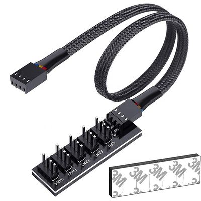 Da 1 a 5 modi 4 pin splitter PWM PC Fan Hub Cavo di alimentazione per ATX Computer Case 4 pin e 3 pin ventilatori di raffreddamento